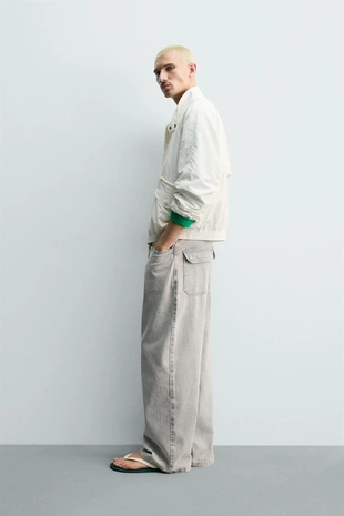 Брюки Relaxed Straight Fit в полоску- Заказать в России