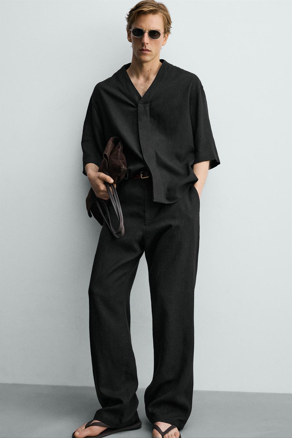 БРЮКИ RELAXED FIT ИЗ ВИСКОЗЫ И КОНОПЛИ