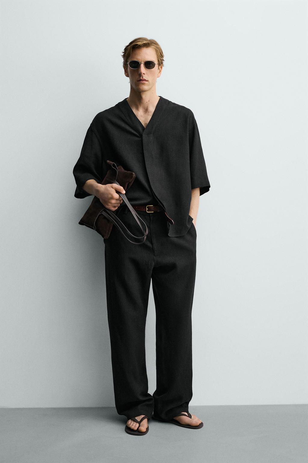 БРЮКИ RELAXED FIT ИЗ ВИСКОЗЫ И КОНОПЛИ