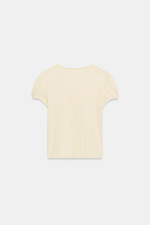 Купить Zara Футболка с круглым вырезом и пуговицами
