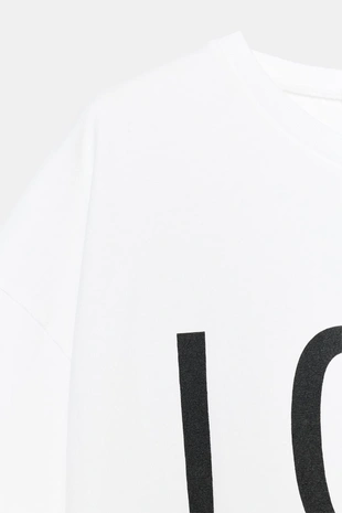 White | 0264/131/250 - Zara Футболка оверсайз с надписью