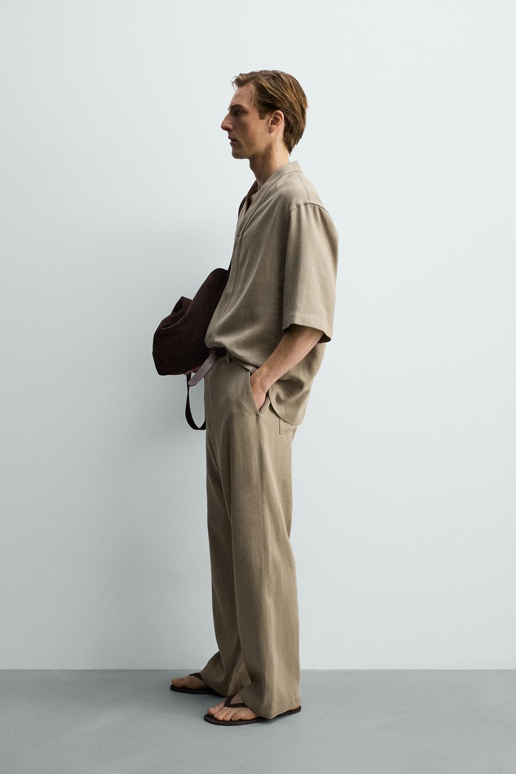 БРЮКИ RELAXED FIT ИЗ ВИСКОЗЫ И КОНОПЛИ