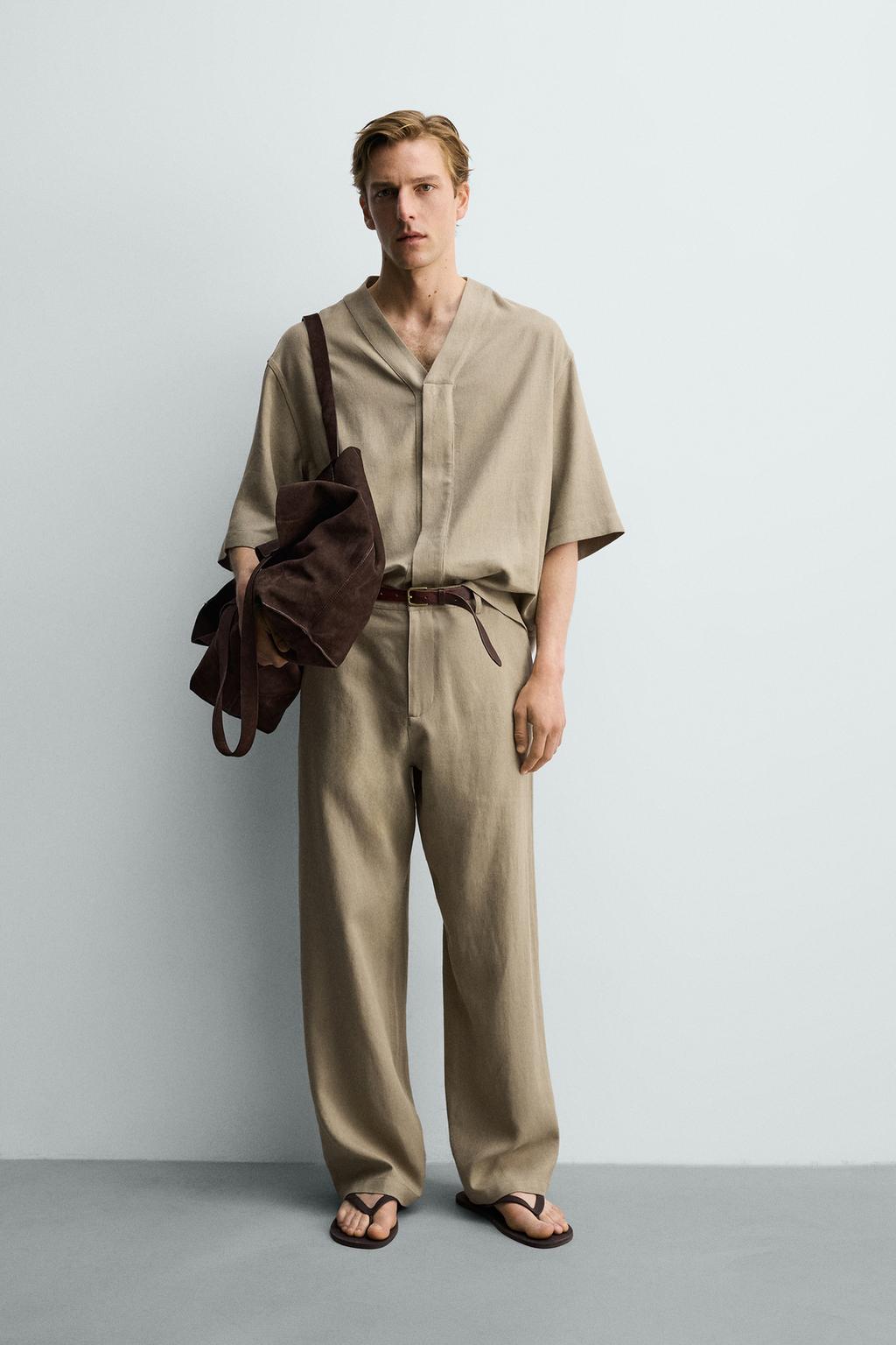 БРЮКИ RELAXED FIT ИЗ ВИСКОЗЫ И КОНОПЛИ