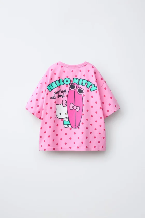 ФУТБОЛКА В ГОРОШЕК И СЕРФИНГ HELLO KITTY ©