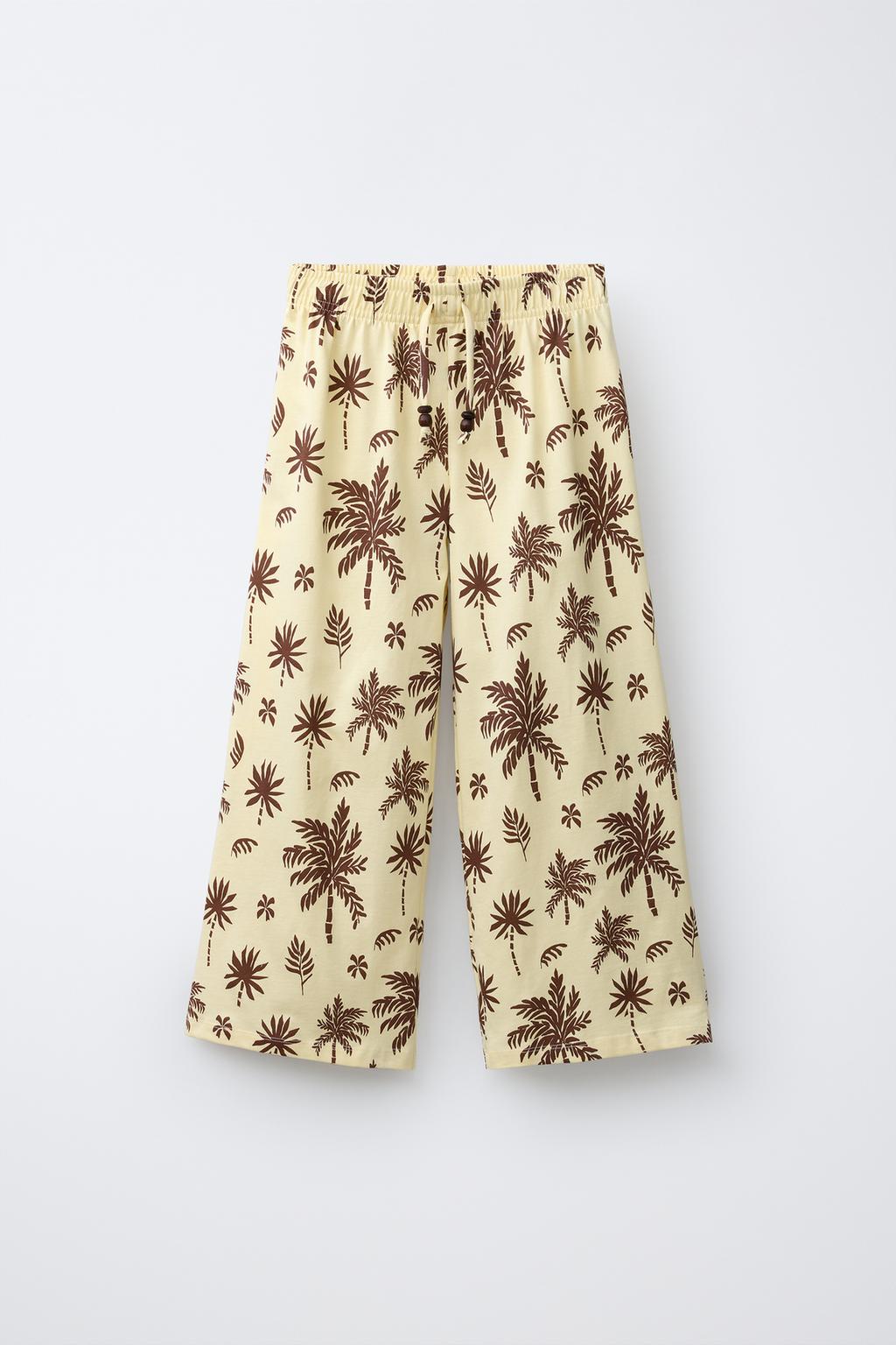 БРЮКИ WIDE LEG С ПРИНТОМ ПАЛЬМ