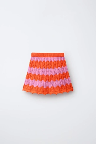 Юбка из кружева кроше в полоску- Заказать в России