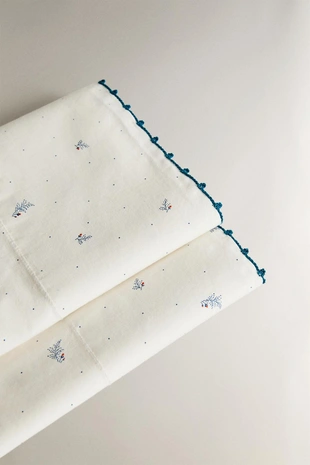 Набор простынь и наволочек mini leaves and polka dots- Заказать в России