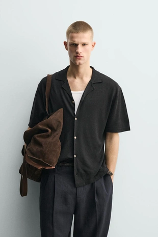 Рубашка из льна и хлопка
