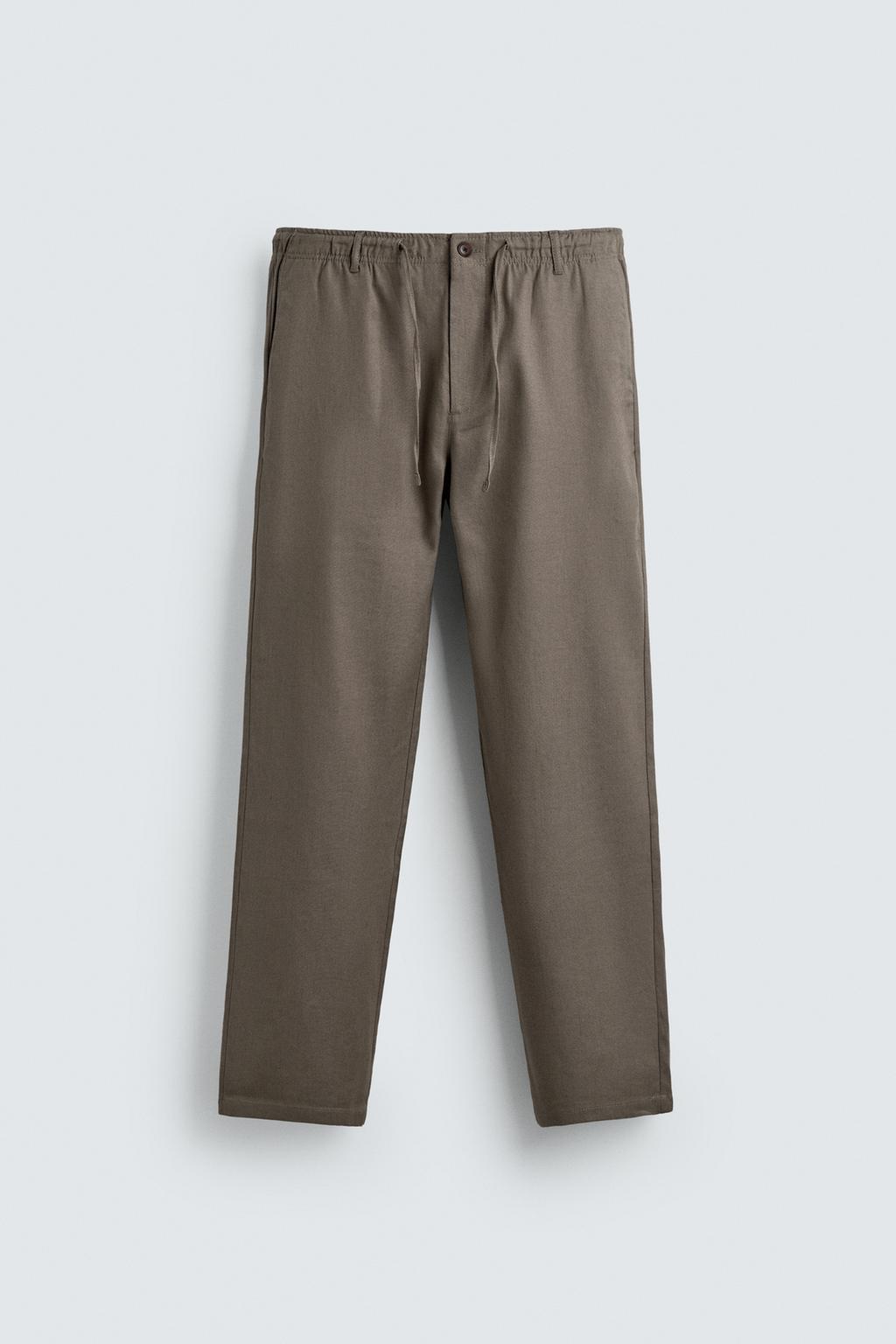 БРЮКИ RELAXED FIT ИЗ ХЛОПКА И ЛЬНА
