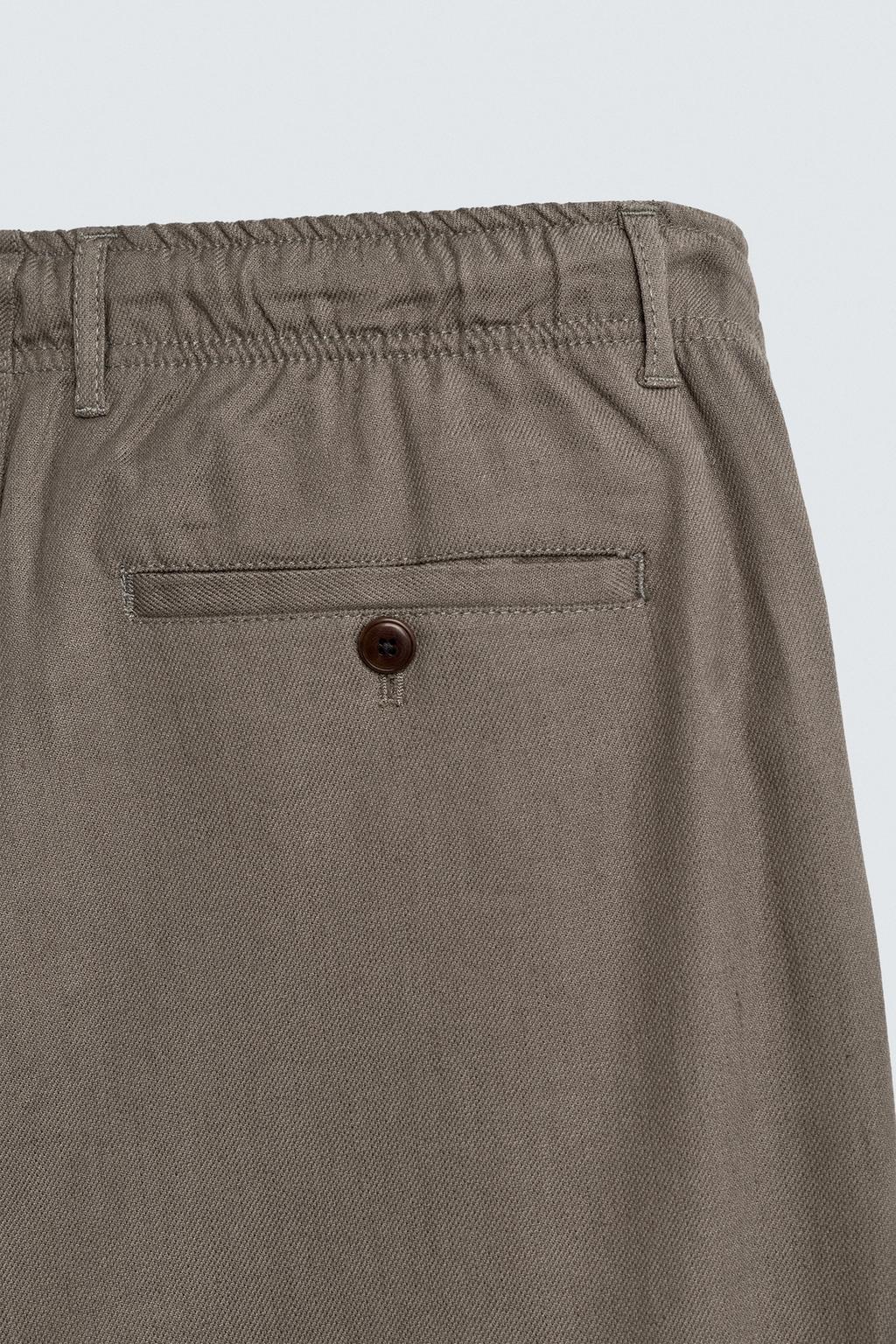 БРЮКИ RELAXED FIT ИЗ ХЛОПКА И ЛЬНА