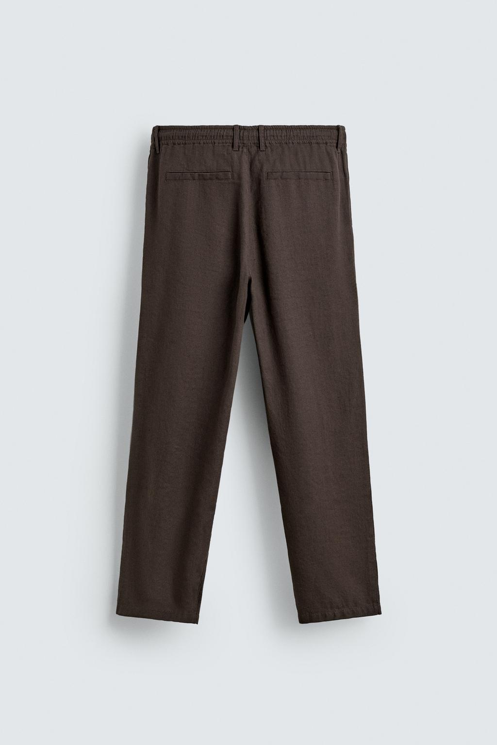БРЮКИ RELAXED FIT ИЗ ХЛОПКА И ЛЬНА