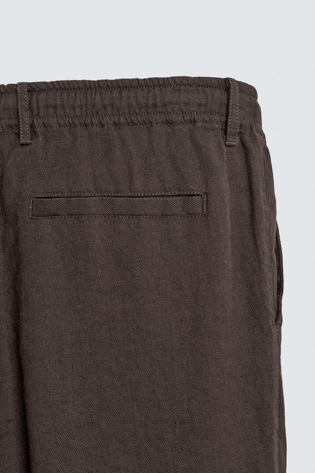 БРЮКИ RELAXED FIT ИЗ ХЛОПКА И ЛЬНА