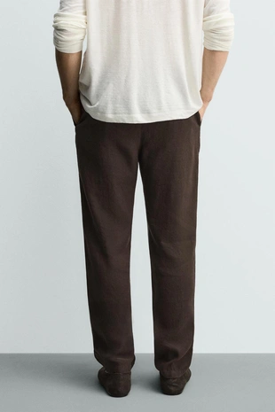Брюки Relaxed Fit из хлопка и льна