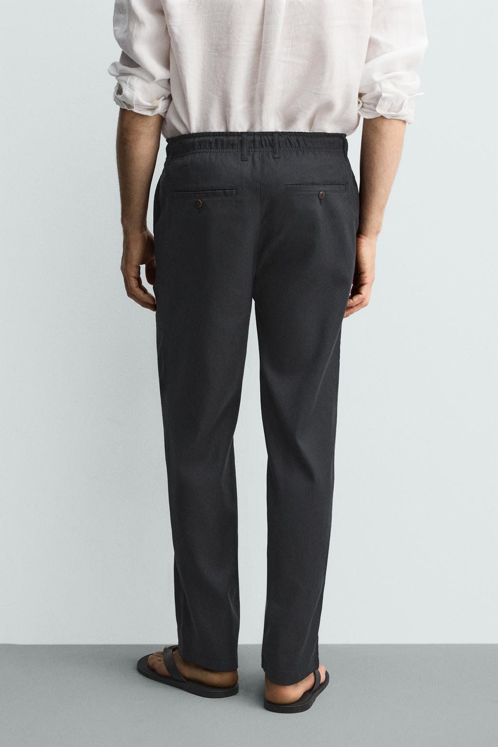 БРЮКИ RELAXED FIT ИЗ ХЛОПКА И ЛЬНА