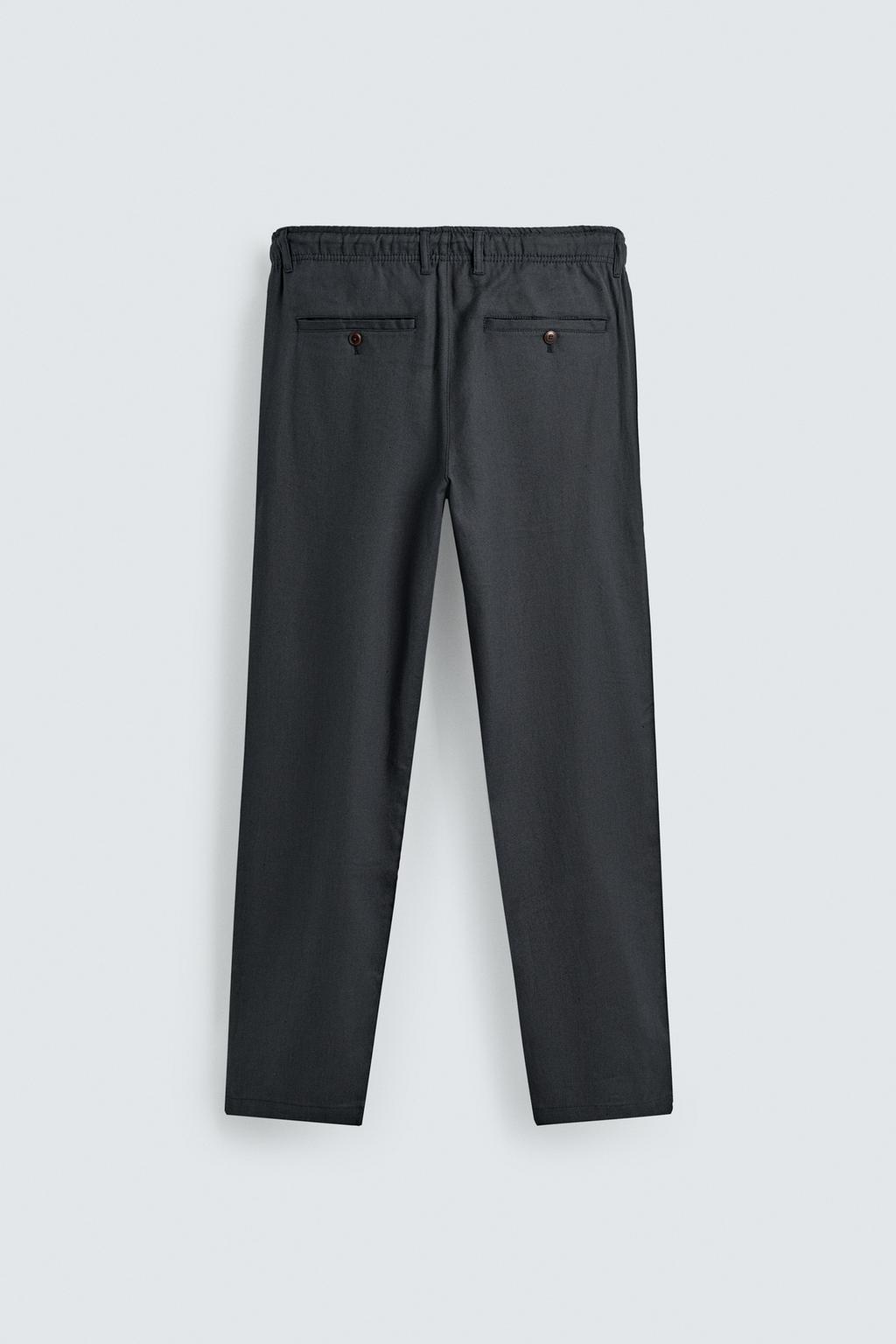 БРЮКИ RELAXED FIT ИЗ ХЛОПКА И ЛЬНА