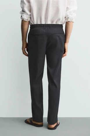 Брюки Relaxed Fit из хлопка и льна- Заказать в России