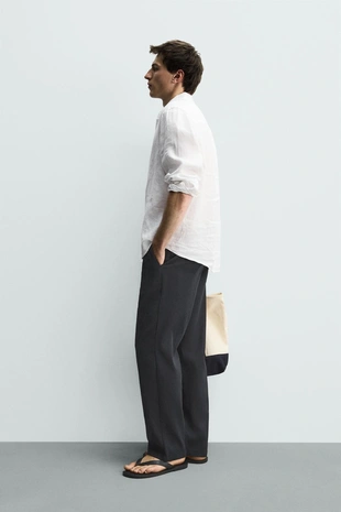 Брюки Relaxed Fit из хлопка и льна- Заказать в России