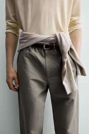 Брюки Relaxed Fit с хлястиком- Заказать в России