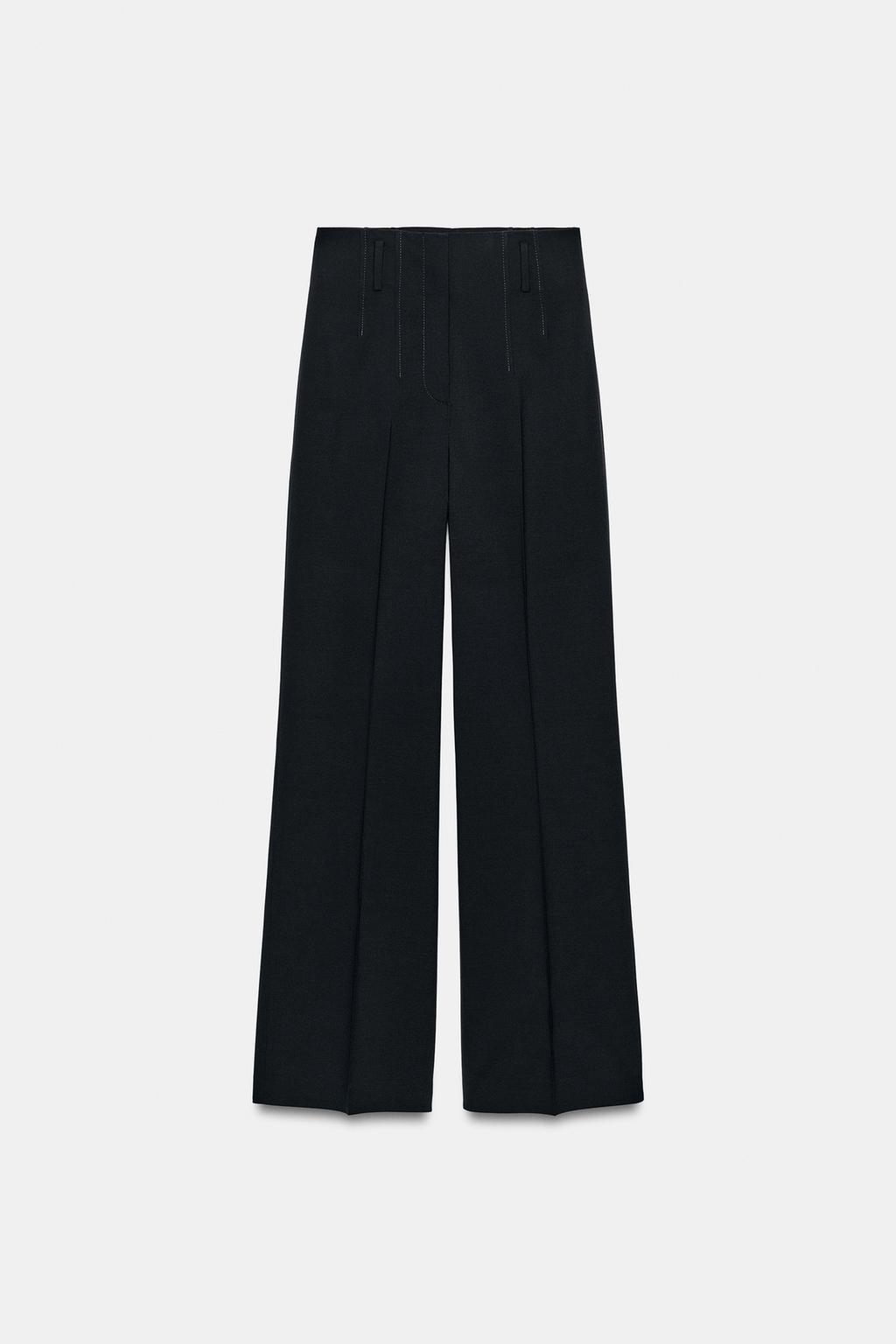 БРЮКИ ИЗ ШЕРСТИ С ВЫСОКОЙ ПОСАДКОЙ — ZW COLLECTION