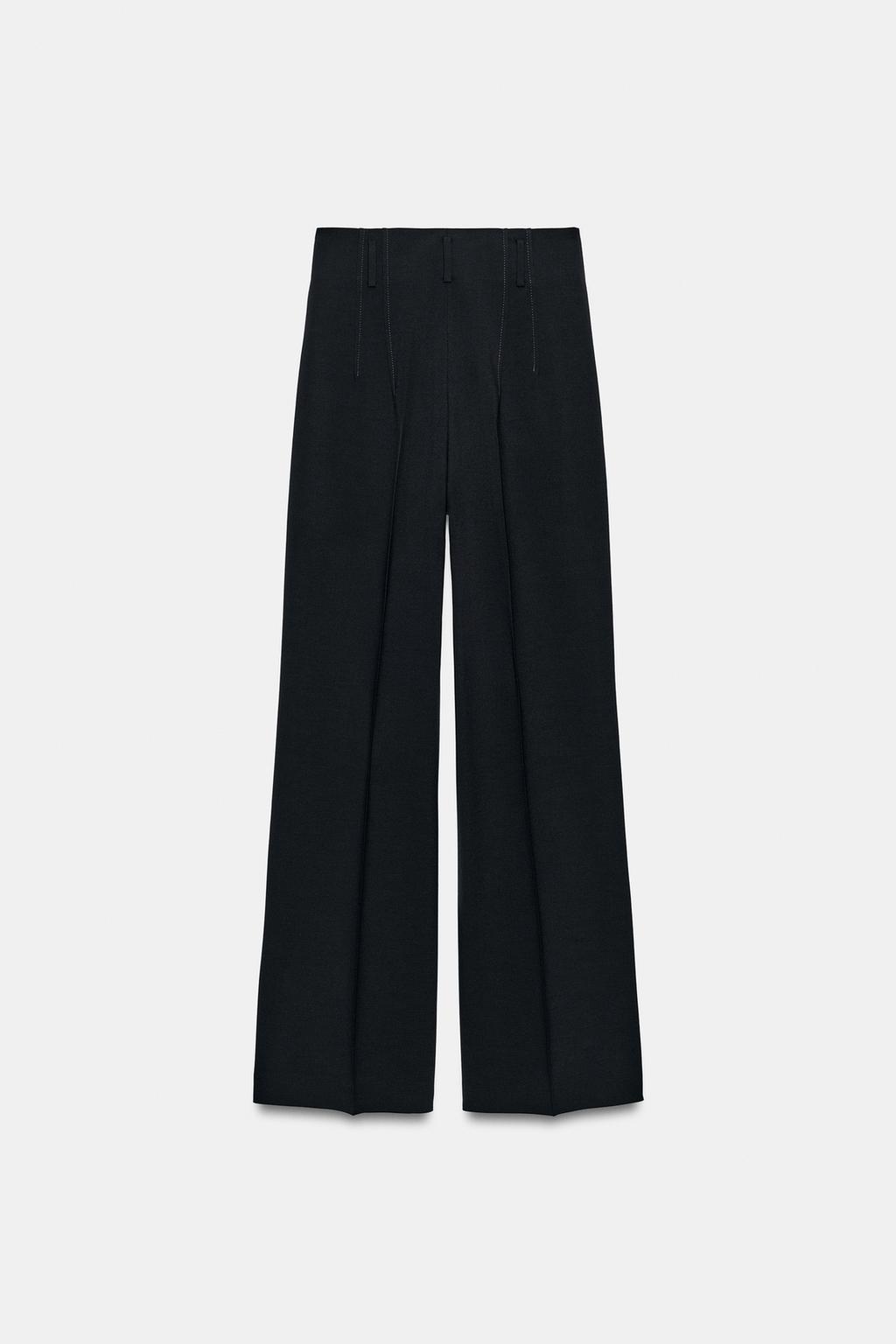 БРЮКИ ИЗ ШЕРСТИ С ВЫСОКОЙ ПОСАДКОЙ — ZW COLLECTION