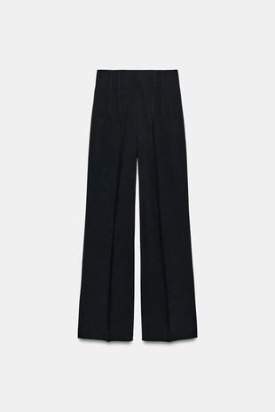 Брюки из шерсти с высокой посадкой — коллекция Zara «Zw»- Заказать в России
