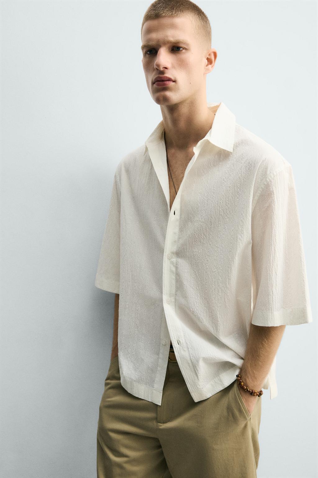 РУБАШКА BOXY FIT С ТЕКСТУРОЙ