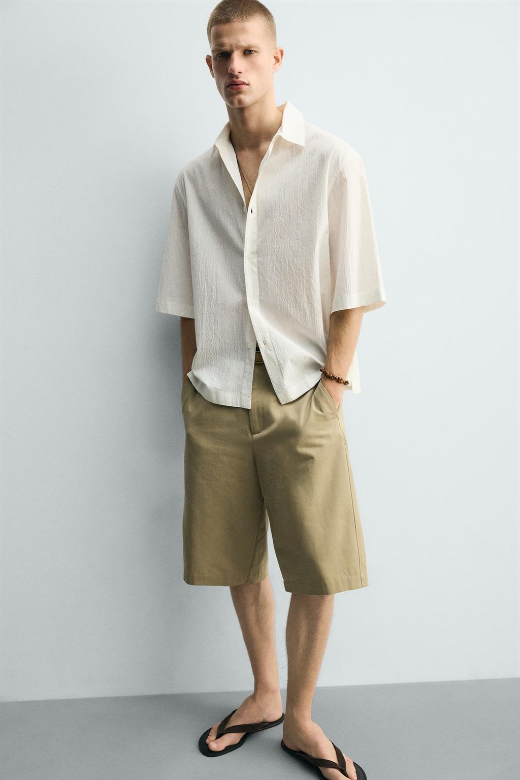 РУБАШКА BOXY FIT С ТЕКСТУРОЙ