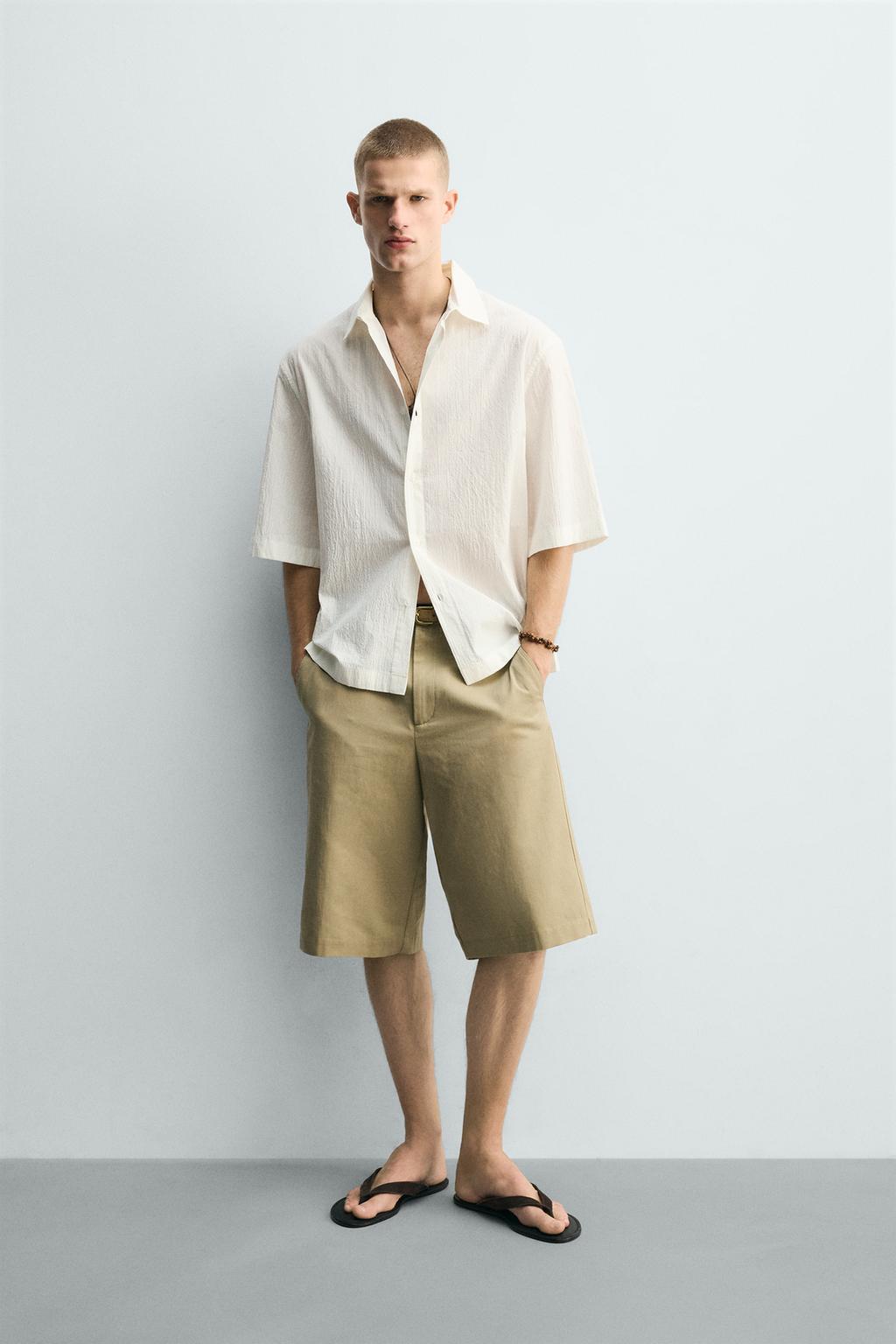 РУБАШКА BOXY FIT С ТЕКСТУРОЙ