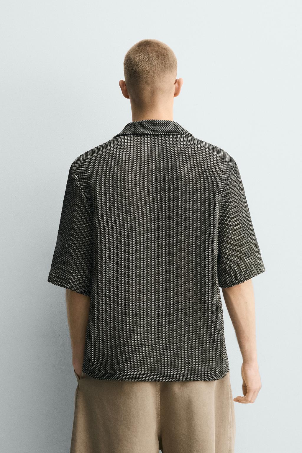 РУБАШКА RELAXED FIT ИЗ РЕЛЬЕФНОЙ ТКАНИ