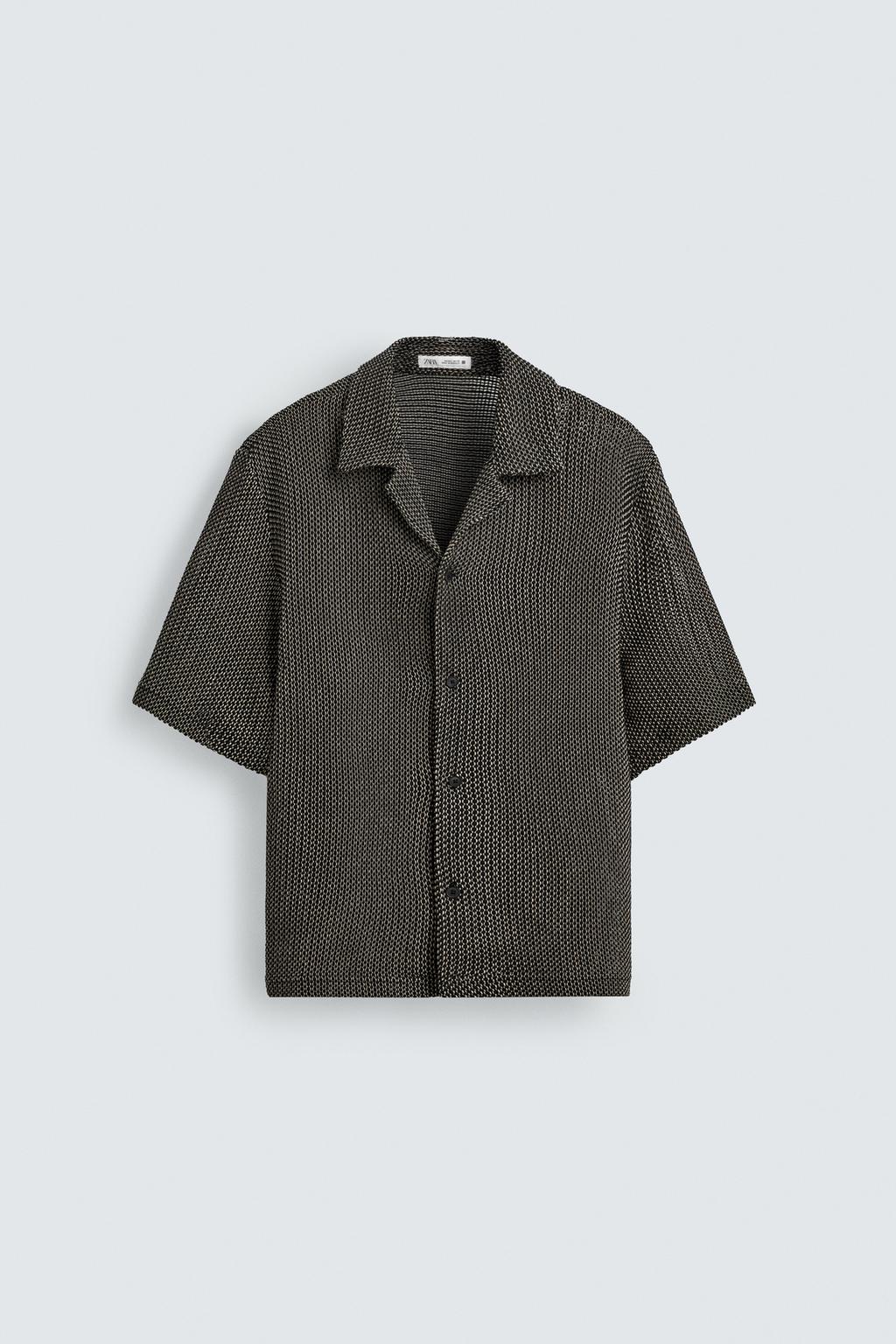 РУБАШКА RELAXED FIT ИЗ РЕЛЬЕФНОЙ ТКАНИ