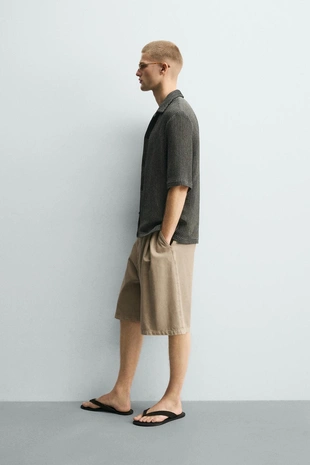 Рубашка Relaxed Fit из рельефной ткани- Заказать в России