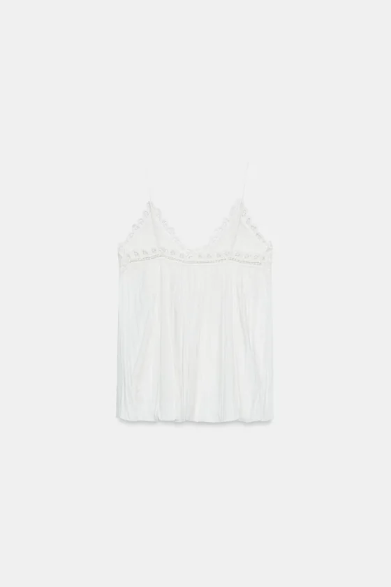 ОБЪЕМНЫЙ ТОП С ВЫШИВКОЙ — коллекция Zara «ZW»