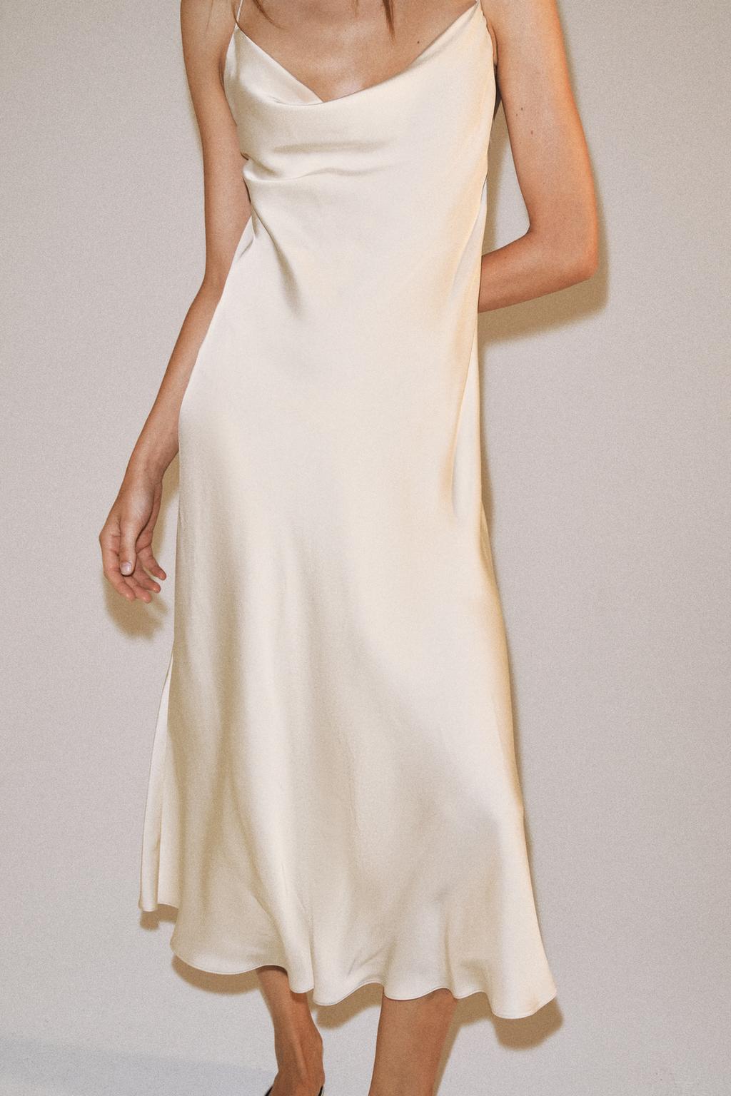 АТЛАСНОЕ ПЛАНЬЕ-КОМБИНАЦИЯ коллекция Zara «ZW»