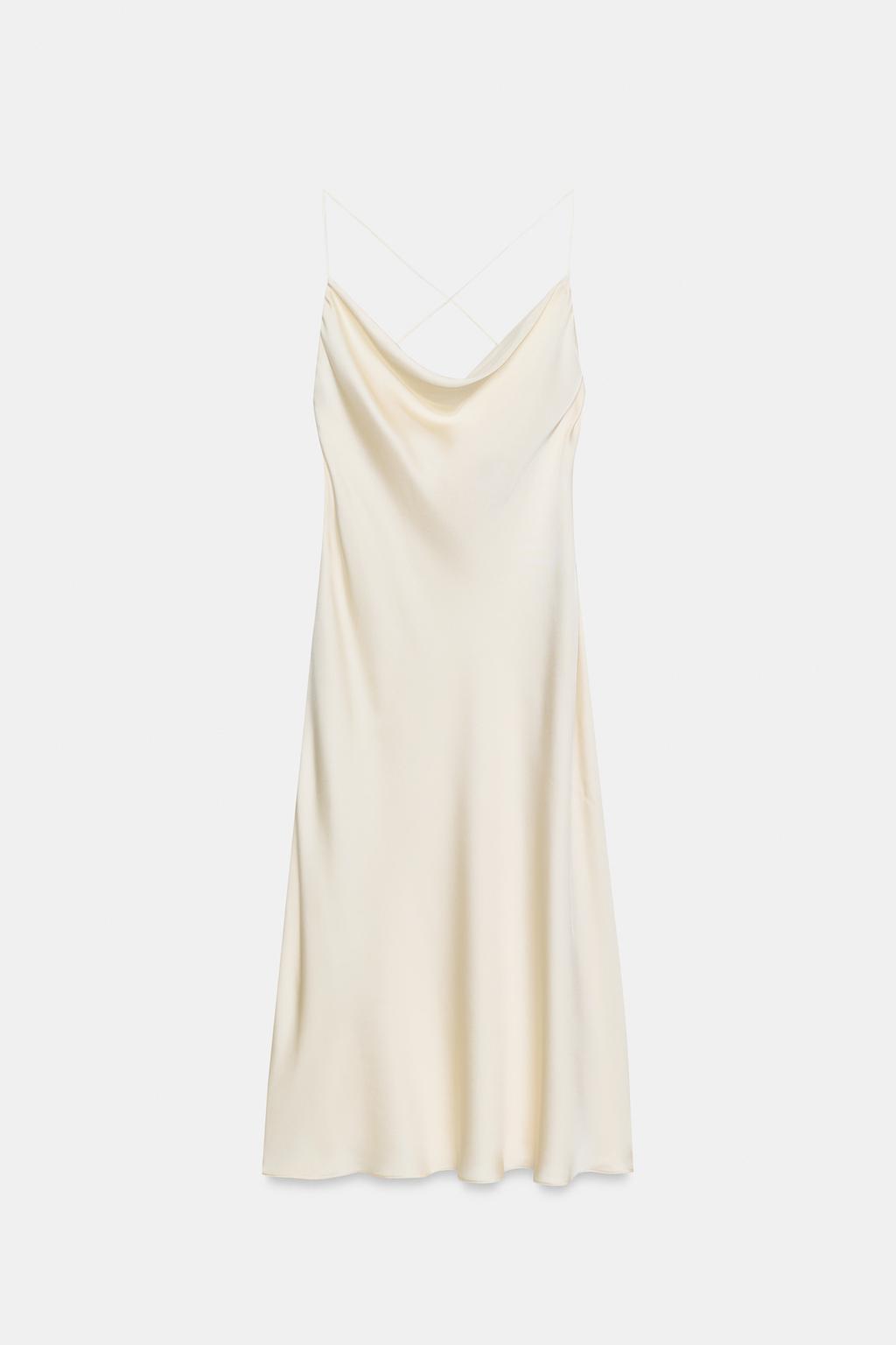 АТЛАСНОЕ ПЛАНЬЕ-КОМБИНАЦИЯ коллекция Zara «ZW»