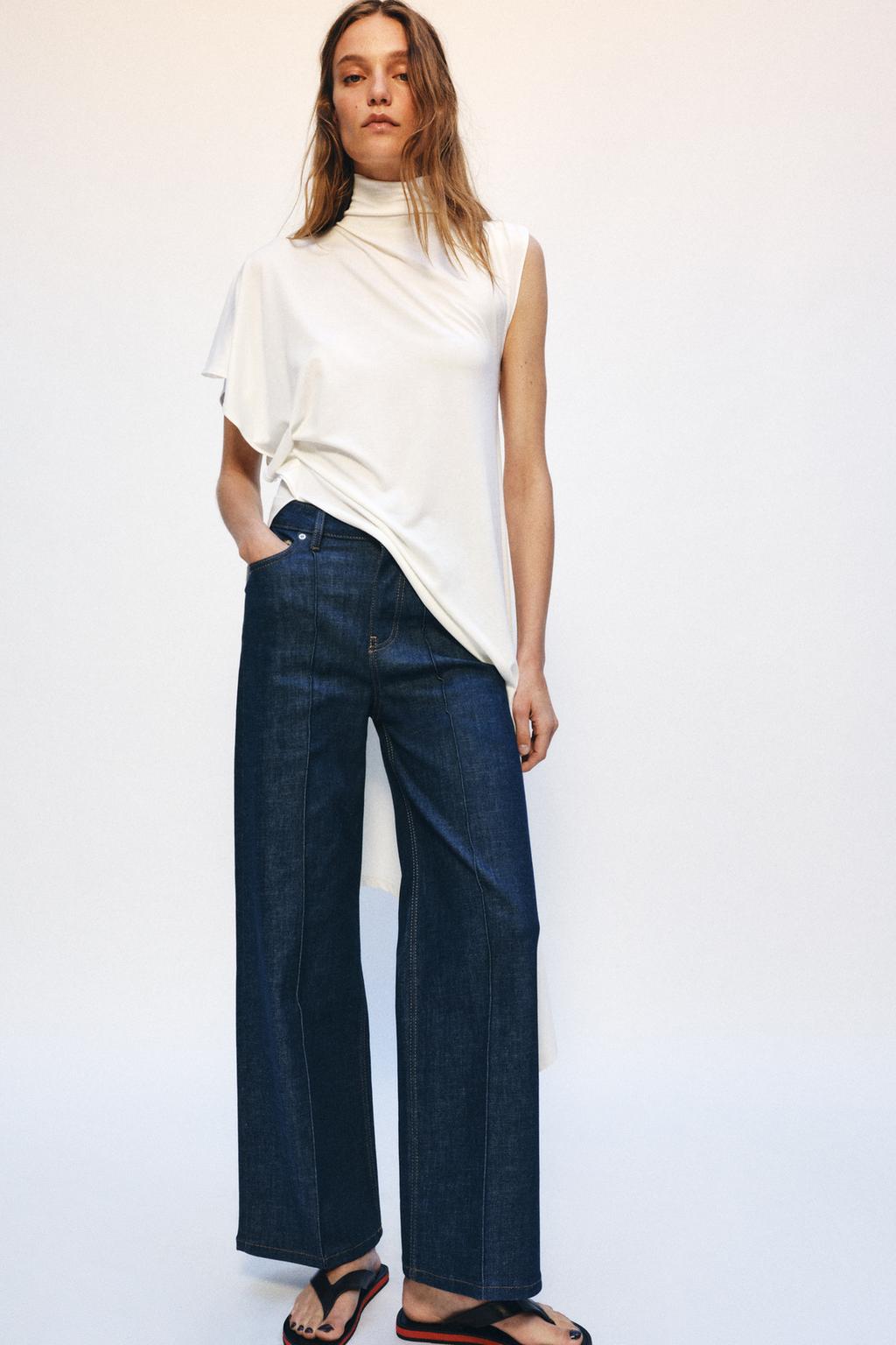 ДЖИНСЫ WIDE LEG С ВЫСОКОЙ ПОСАДКОЙ — ZW COLLECTION