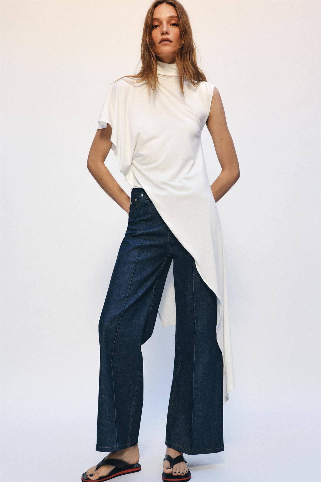 ДЖИНСЫ WIDE LEG С ВЫСОКОЙ ПОСАДКОЙ — ZW COLLECTION