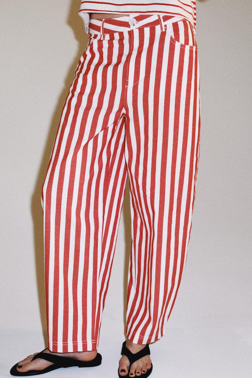 ЗАУЖЕННЫЕ ДЖИНСЫ В ПОЛОСКУ — ZW COLLECTION