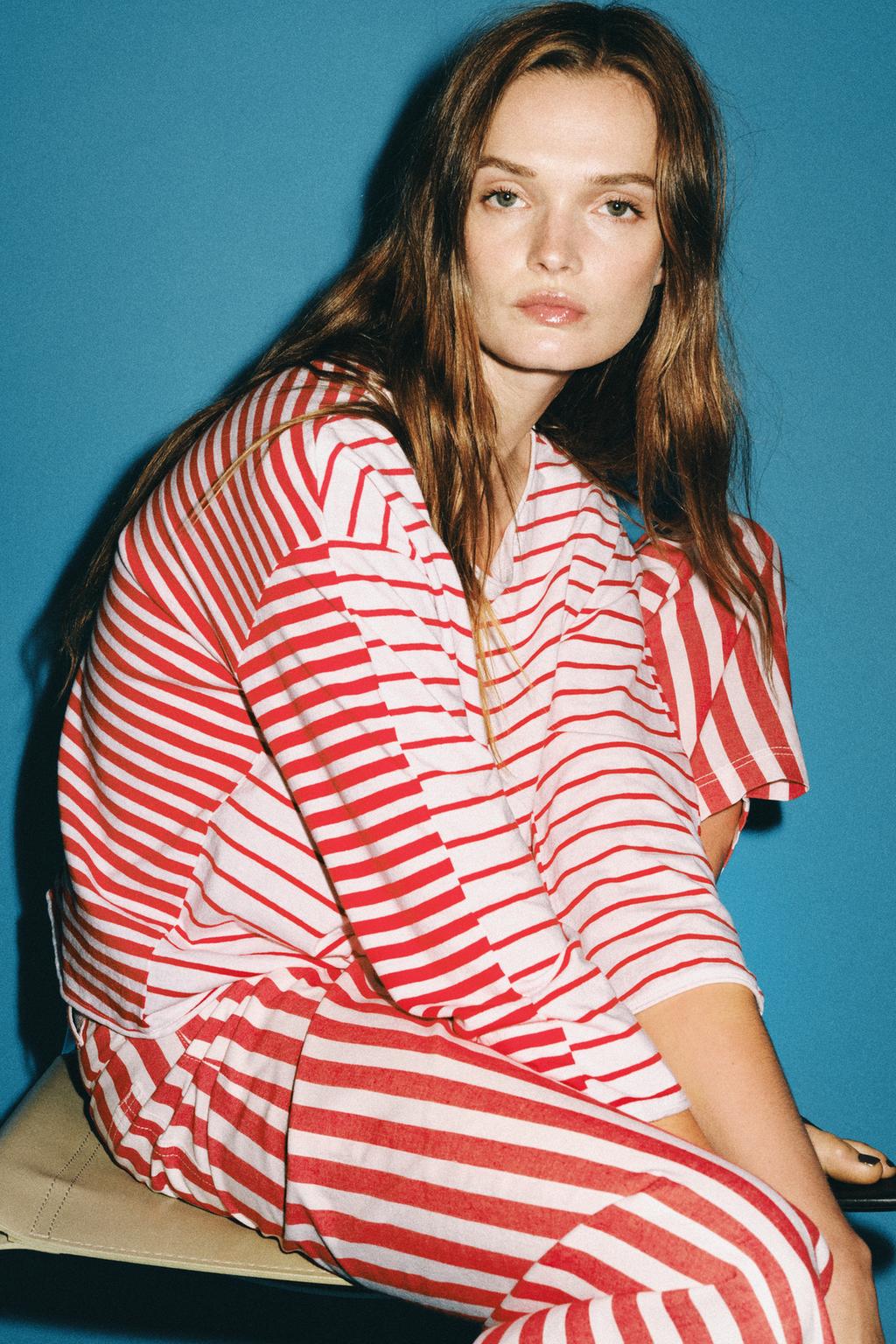 ЗАУЖЕННЫЕ ДЖИНСЫ В ПОЛОСКУ — ZW COLLECTION