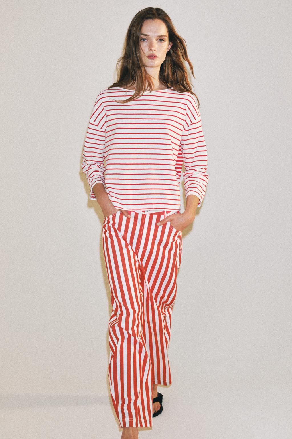 ЗАУЖЕННЫЕ ДЖИНСЫ В ПОЛОСКУ — ZW COLLECTION