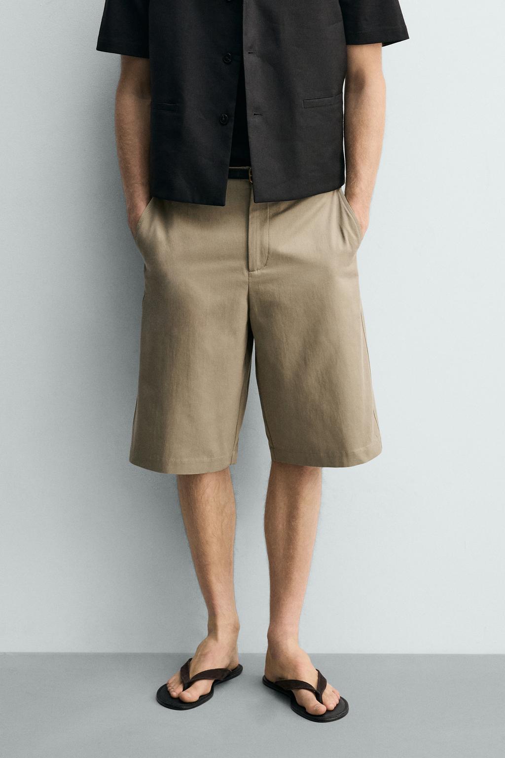 ШОРТЫ RELAXED FIT ИЗ ХЛОПКА И ЛЬНА