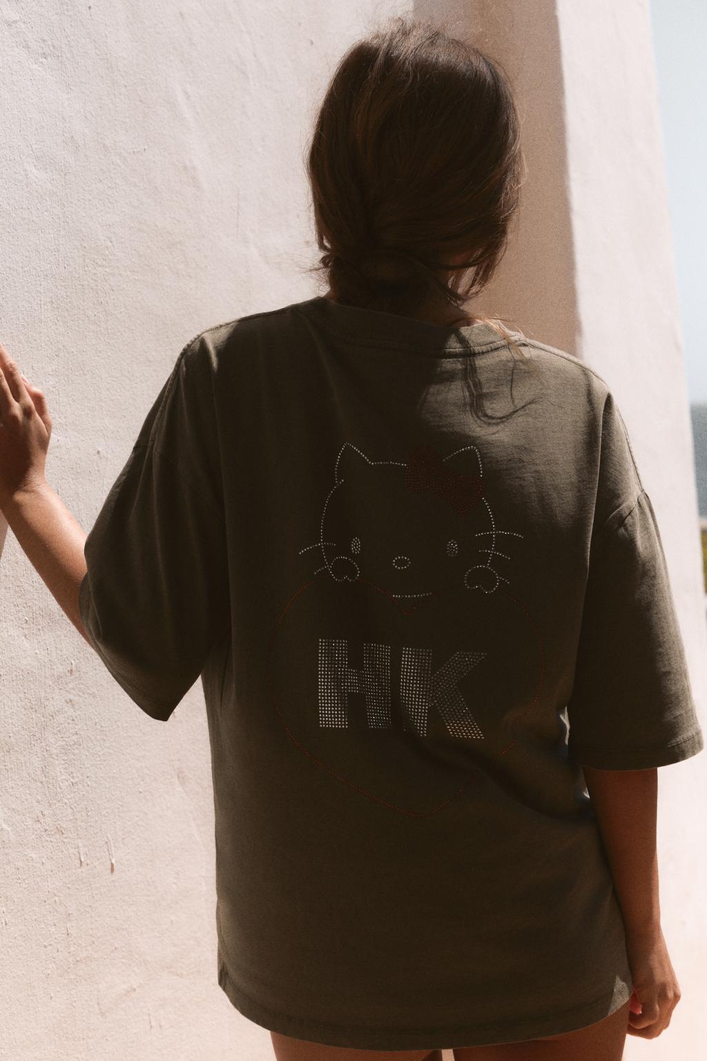 ФУТБОЛКА ОВЕРСАЙЗ HELLO KITTY С БЛЕСТКАМИ