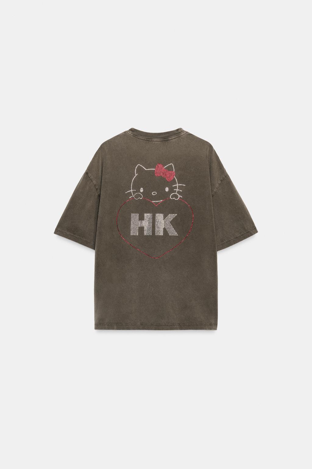 ФУТБОЛКА ОВЕРСАЙЗ HELLO KITTY С БЛЕСТКАМИ
