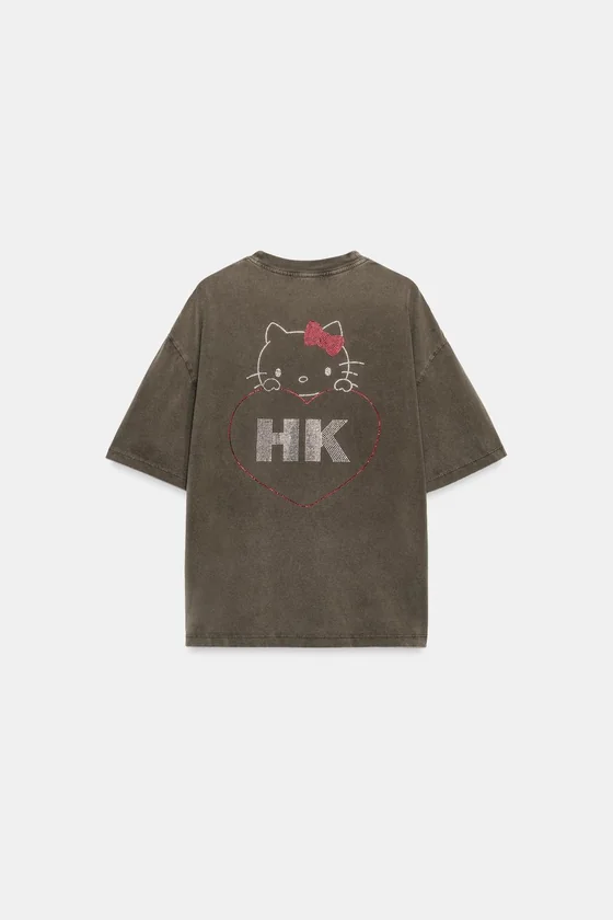 ФУТБОЛКА ОВЕРСАЙЗ HELLO KITTY С БЛЕСТКАМИ