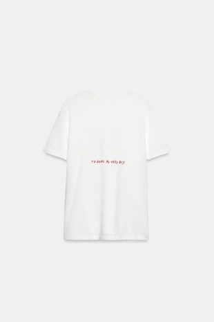 White | 0085/092/250 - Zara Футболка фламе с надписью