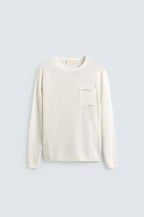 СВИТЕР КЛАССИЧЕСКОГО КРОЯ ИЗ 100% ЛЬНА