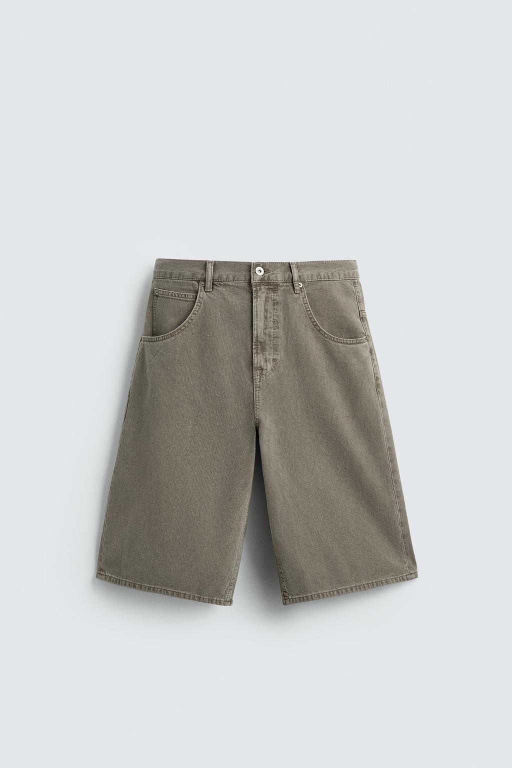 ДЖИНСОВЫЕ ШОРТЫ BALLOON FIT ИЗ РЕЛЬЕФНОЙ ТКАНИ