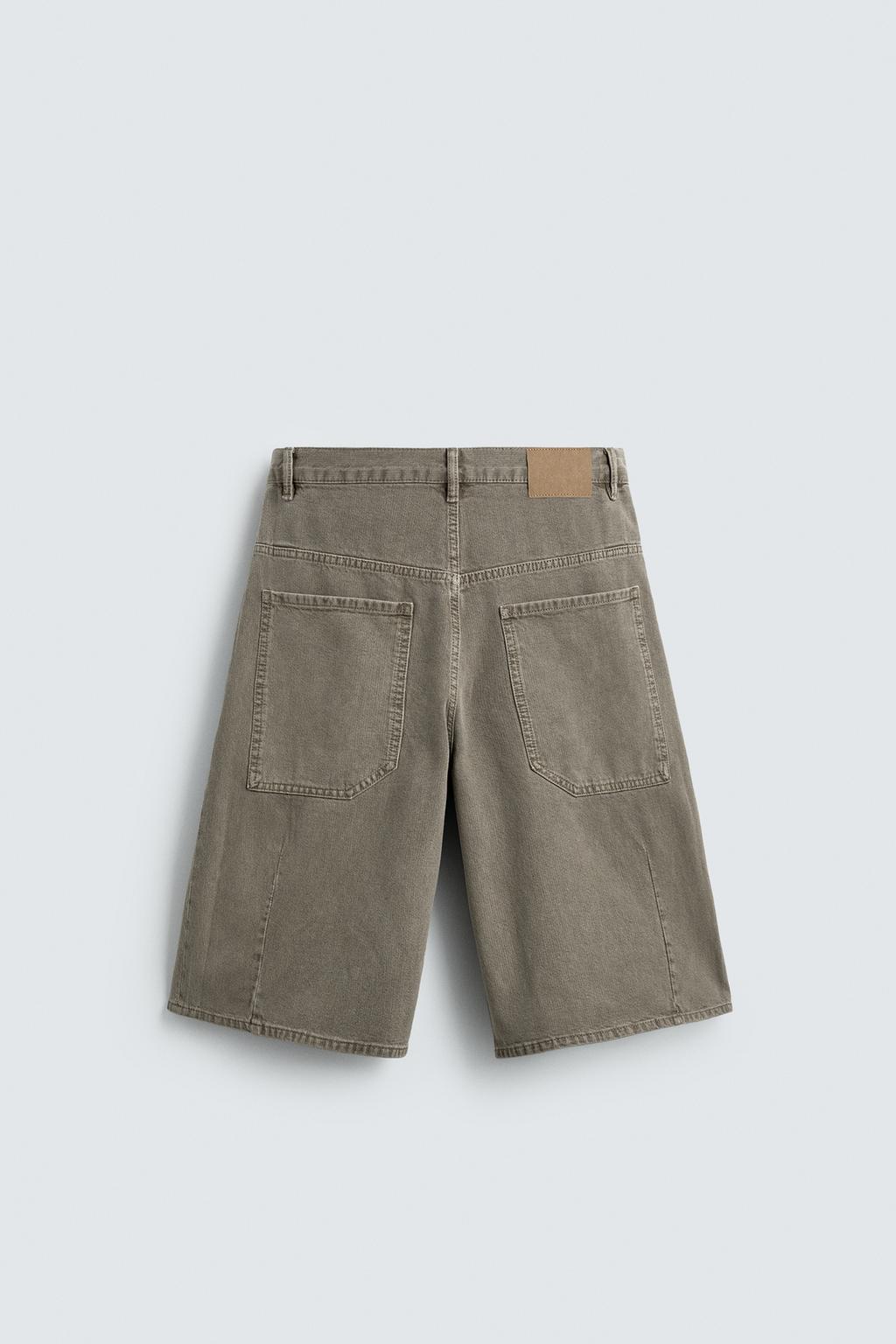 ДЖИНСОВЫЕ ШОРТЫ BALLOON FIT ИЗ РЕЛЬЕФНОЙ ТКАНИ
