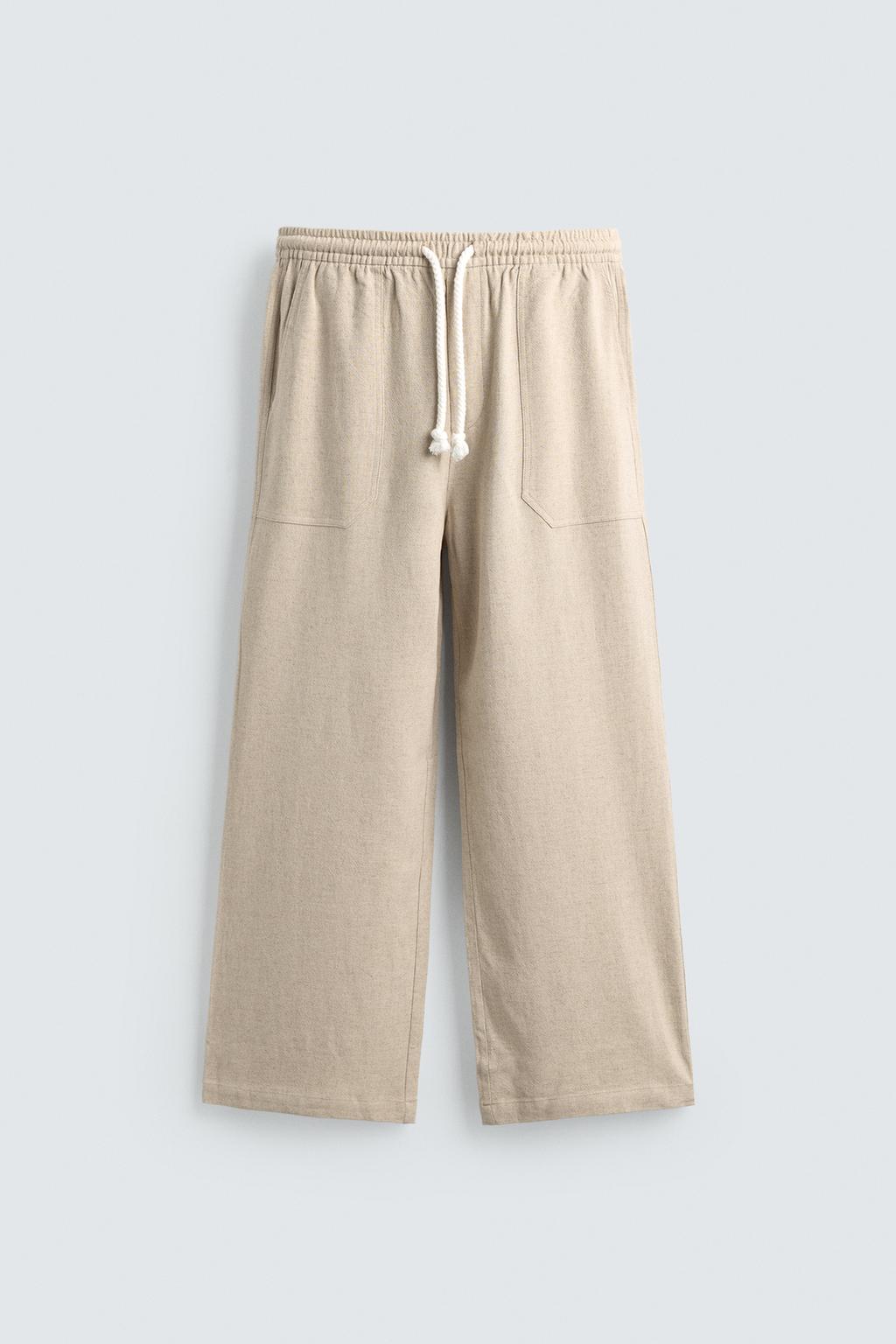 БРЮКИ RELAXED FIT ИЗ ВИСКОЗЫ И ЛЬНА