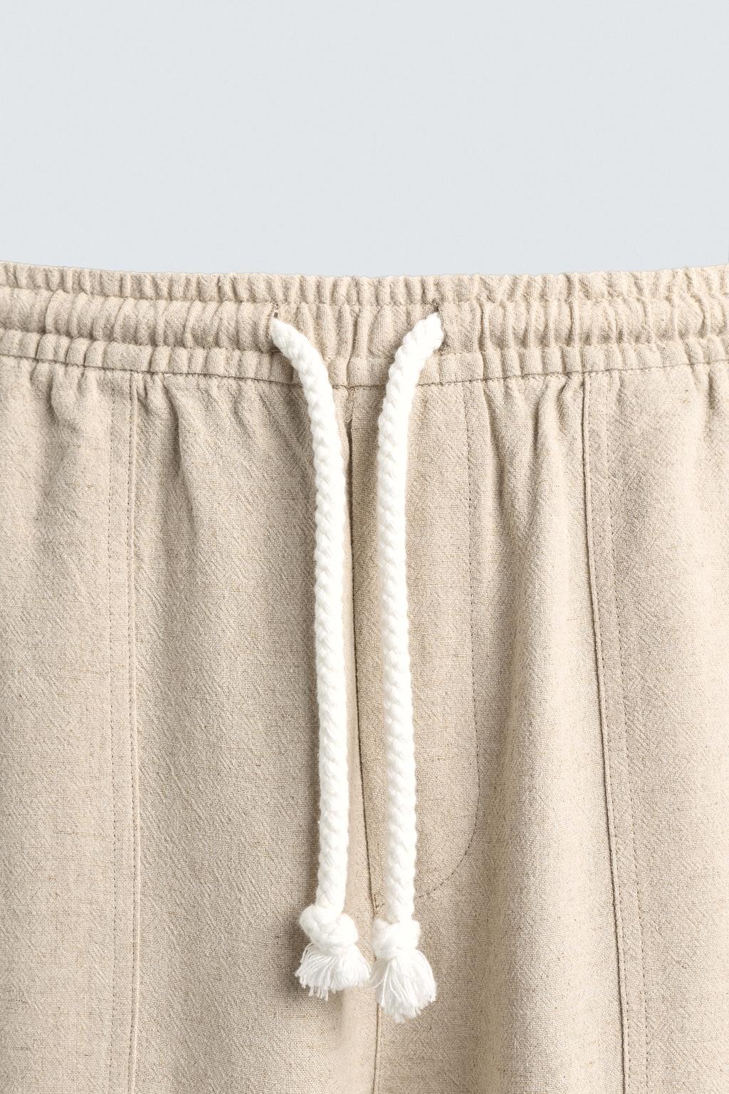 БРЮКИ RELAXED FIT ИЗ ВИСКОЗЫ И ЛЬНА