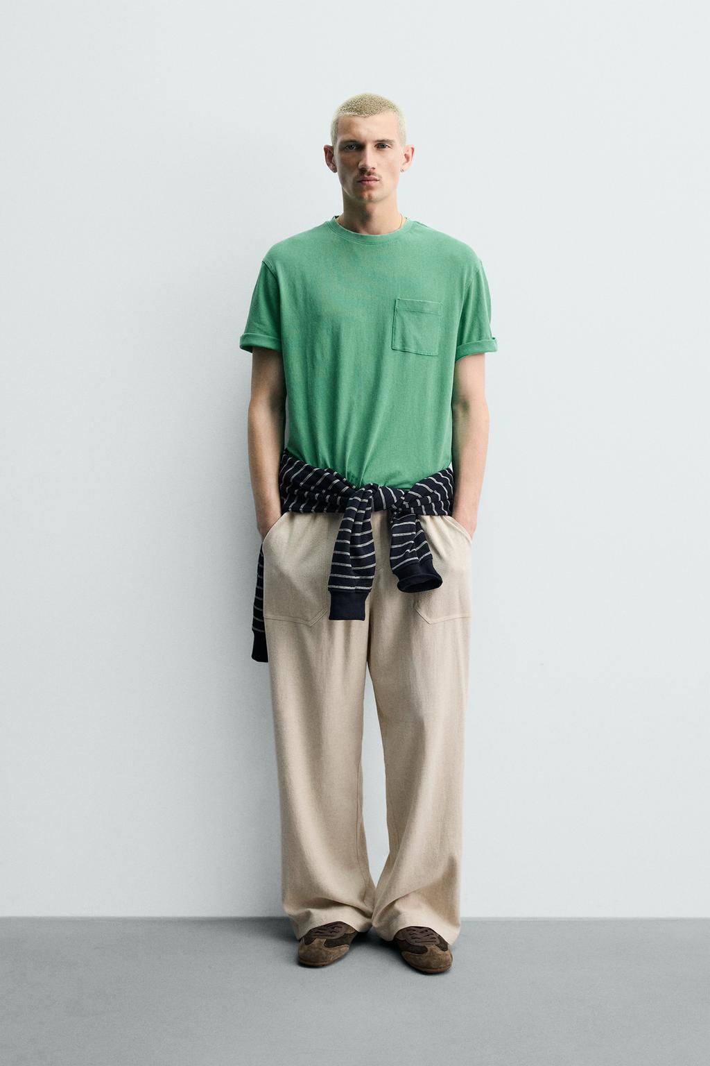БРЮКИ RELAXED FIT ИЗ ВИСКОЗЫ И ЛЬНА